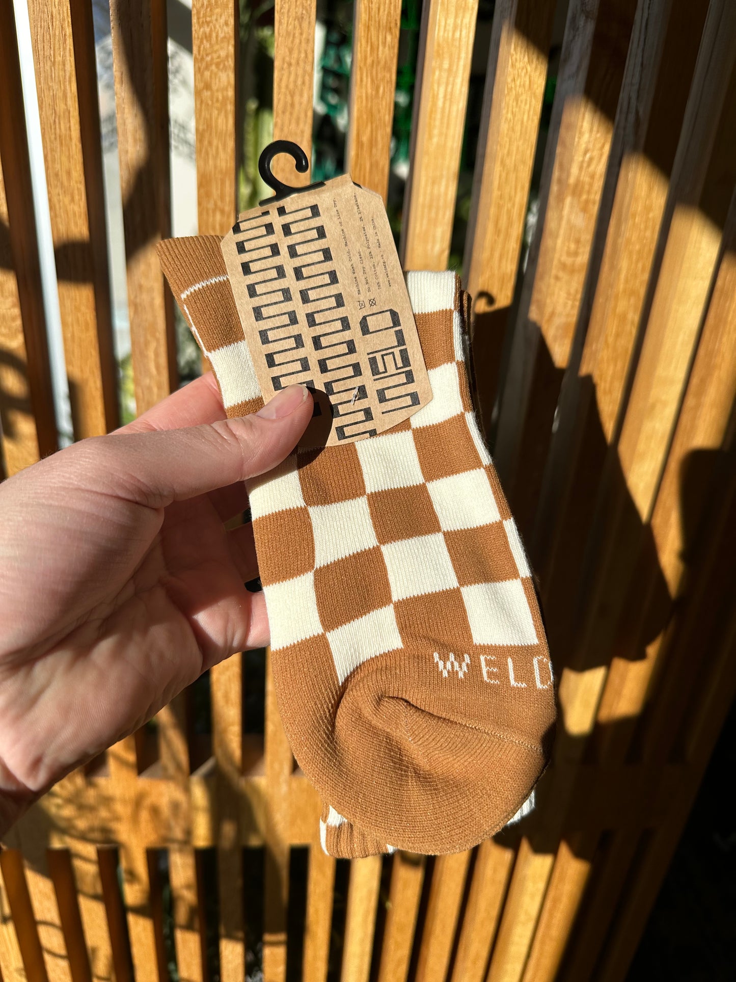Checkerboard Crew Socks